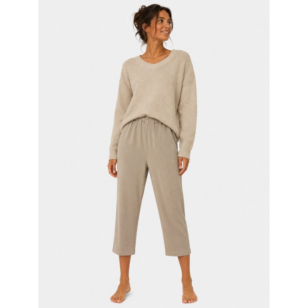 Gianfranco Ferre Korean Air Elastic Waist Beige Lounge Pants L